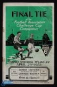 1933 FAC Final Everton v Manchester City at Wembley 29 April 1933 match programme; centre fold, back