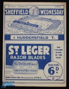 Pre-War 1934/1935 Sheffield Wednesday v Huddersfield Town Div. 1 match programme 9 March 1935;