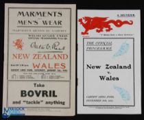 1905 Reprint/1946 Wales v NZ Rugby Programmes (2): Sought-after copy of the 1980s reprint of the
