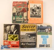 Five Football Books - Captain of Hungary by Ferenc Puskas, first edition 1955, I See It All by Gil