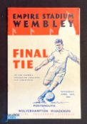 1939 FAC Final match programme Portsmouth v Wolverhampton Wanderers at Wembley 29 April 1939, staple