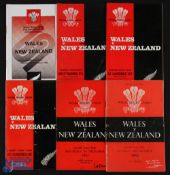 1953-89 Wales v NZ Rugby Programmes (6): 1953 (last Wales win), 63, 67, 72, 74 & 89. G/VG