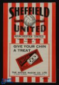 1944/45 Sheffield Utd v Manchester Utd War League North 26 December 1946 at Bramall Lane, 4 page,