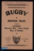 Rare 1950 British & I Lions v Poverty Bay/East Coast/Bay of Plenty Rugby Programme: Signed to