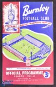 1960 Charity Shield match programme Burnley v Wolverhampton Wanderers at Turf Moor 13 August 1960;