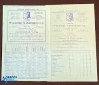 1957/58 Wycombe Wanderers v The Draconian FC (Welsh Association team) 1st ever fixture 4 April 1958;