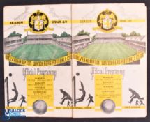 1948/49 Wolverhampton Wanderers home match programmes at Molineux v Manchester Utd (8 September