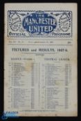 Pre-War 1927/1928 Manchester Utd v Blackburn Rovers Div. 1 match programme 27th December 1927;