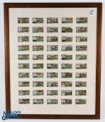 1914 Churchmans Football Footballers Coloured Cigarette Cards Set, a complete set of 50 cards framed