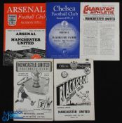 1951/52 Manchester Utd championship season away match programmes Blackpool, Newcastle Utd,