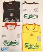 Four Liverpool Football Club Away football shirts - 2002-2003 Medium, 2003-2005 Medium, 2005-2006