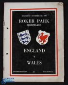 1950 at Sunderland, England v Wales international match programme official souvenir issue 15