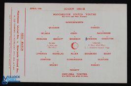 1954/55 FA Youth Cup s/f Manchester Utd v Chelsea at Old Trafford 18 April 1955, kick-off 6pm,