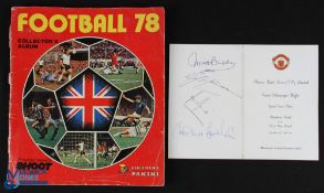 1978 Matt Busby Signed Manchester United v West Ham Rank Xerox Grand Champagne Buffet Menu, at