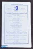 1950/51 Wycombe Wanderers v Brentford friendly match programme 19 August 1950; rusty staple o/wise