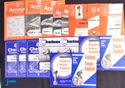 Selection of representative match programmes England v Young England 1954 (1st fixture), 1955, 1957,
