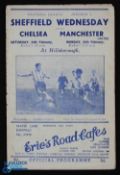 1950/51 Sheffield Wednesday v Manchester Utd Div. 1 match programme (26 February 1951) + v