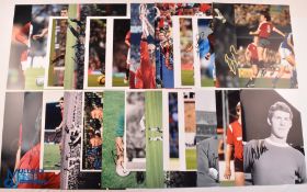 Twenty-five Manchester United Football Club hand signed photographs including Brain Kidd, Peter