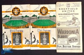 1949/50 FAC 4TH ROUND Wolverhampton Wanderers v Sheffield Utd (28 January 1950) (good), replay match