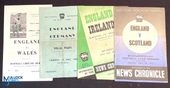 Selection of National Association of boys clubs international match programmes 1950 England v