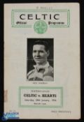 1955/56 Celtic v Hearts Scottish League Div. 'A' match programme 28 January 1956; small selotape