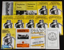 Selection of Dumbarton homes 1973/74 Hibernian (SLC), 1974/75 Hearts, 1976/77 Arbroath (SLC),