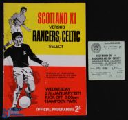 1970/71 Scotland XI v Rangers/Celtic select, disaster fund raiser for Lord Provost's appeal match