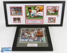 2003 England Rugby WC Winners Signed Photos (2): Bold Jason Robinson autographed image plus Jonny