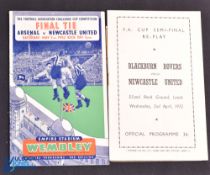1952 FA Cup s/f replay match programmes Blackburn Rovers v Newcastle Utd at Leeds Utd 2 April