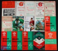 1949-98 Wales & Ireland Rugby Programmes (15): 1949, marked, Ire Triple Crown; 51 (2), official