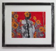 Katya Poltavskya, Ukrainian artist. Giclee print titled 'Girl with Plait'. Kayta uses gel