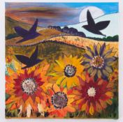 Karen Farrington 'Fields of Unity: Horizons of Hope' acrylic on canvas, signed and dated 2023,