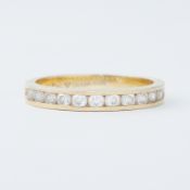 A gold plated half eternity style ring set with round cut Tru Diamonds (lab grown diamonds), 3.
