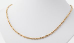 A 9ct yellow gold twisted rope design chain, 24