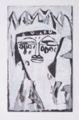 Unframed acrylic on paper titled ' NIOBE' 1990s, unframed acrylic? on paper, 52cm x 31cm
