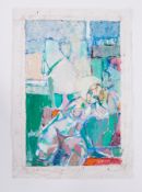Unframed canvas titled 'Seated Nude' oil on canvas, 76cm x 50cm