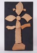 Wood Collage - untitled 'Wood Collage Figure/plant' 2006, wood collage, 45cm x 30cm