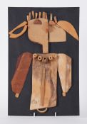 Wood collage - untitled 'Wood Collage Figure' 2006, wood collage 35cm x 25cm