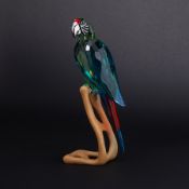 Swarovski Crystal Glass, Paradise Birds 'Green Rosella', boxed.