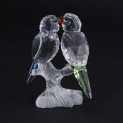 Swarovski Crystal Glass, 'Budgies', boxed.