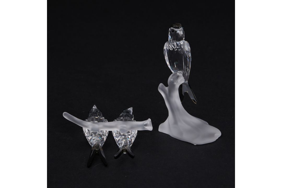 Swarovski Crystal Glass, 'Swallows', boxed (damaged).