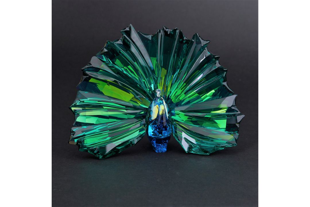Swarovski Crystal Glass, annual edition 'Arya Peacock' 2015, boxed.
