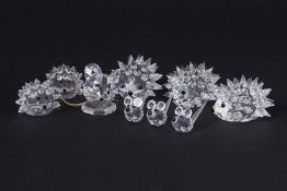 Swarovski Crystal Glass, a collection of seven crystals including 'Hedgehog', 'Mouse' etc, all