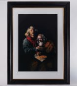 Robert Lenkiewicz (1941-2002) 'Self Portrait with Self Portrait at Ninety' signed limited edition