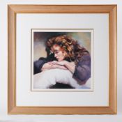 Robert Lenkiewicz (1941-2002) 'Study of Lisa' signed limited edition print 288/750, 36cm x 36cm,