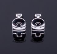 Bvlgari, a pair of contemporary style 18ct white gold Bvlgari earrings