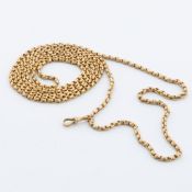 A 9ct yellow gold antique guard chain, length approx 59? (not including clasp)