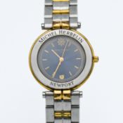 Michel Herbelin (Paris) Newport Gents watch. Blue face, ETA Swiss Movement. Steel and Gold