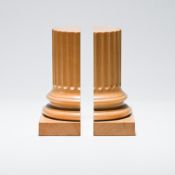 David Linley, a pair of sycamore bookends in the form of Roman columns, impressed signature,