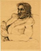 Robert Lenkiewicz (1941-2002) early ink on paper sketch (markings to reverse),